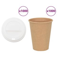 Χάρτινα ποτήρια καφέ με καπάκια 1000 τεμάχια 12oz 300ml 3325221