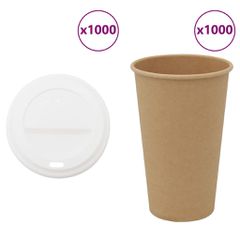 Χάρτινα ποτήρια καφέ με καπάκια 1000 τεμάχια 16oz 400ml 3325222