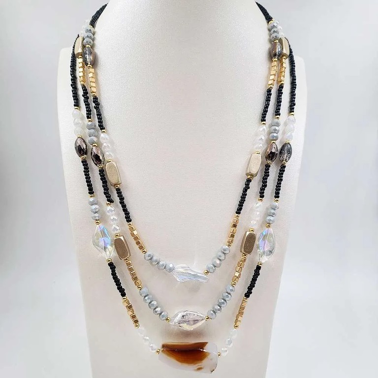 Boho gold gem χειροποίητο
