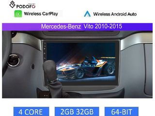 Mercedes Vito (2010-2015) Android Car Radio 10" 2+32GB Ασύρματο CarPlay & Aσύρματο Android Auto GPS EQ WiFi