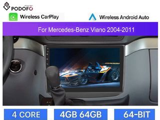 Mercedes Viano (2004-2011) Android Car Radio 10" 4+64GB Ασύρματο CarPlay & Aσύρματο Android Auto GPS EQ WiFi