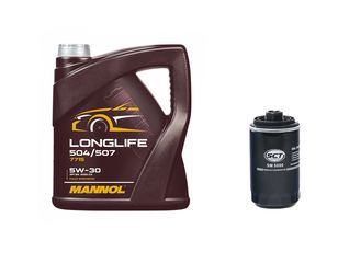 Service Pack #7 – VW Golf VI 2.0 GTI (2008–2012) / Audi TT 1.8–2.0 TFSI – Mannol 5W-30 7715 (5L) + Φίλτρο Λαδιού SCT SM5086