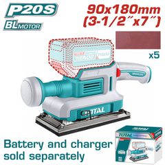 Τριβείο Παλμικό Μπαταρίας TOTAL Li-ion 20V / 90X180mm Χωρίς Μπαταρία & Φορτιστή Επαγγελματικό ( TFSLI2031 )