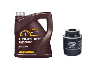 Service Pack #8 – 1.2 TSI / 1.4 TSI – Mannol Longlife 5W-30 7715 (4 L) + Φίλτρο Λαδιού SCT SM 5085 (OE 03C 115 561 B)