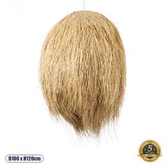 Boho Κρεμαστό Φωτιστικό Μονόφωτο 1 x E27 AC220-240V IP20 - Φ100 x Υ120cm - Μπεζ Ξύλινο Πλέγμα