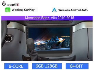 Mercedes Vito (2010-2015) Android 13 Οθόνη 10" | 6GB RAM +128GB ROM | Ασύρματο CarPlay & Aσύρματο Android Auto | GPS, WiFi, DSP