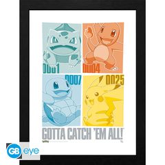 POKEMON - Collector Print 30X40 - Pikachu & Kanto starters