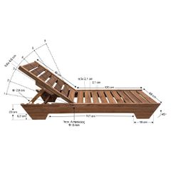 Ξαπλώστρα παραλίας επαγγελματική - 1218 - 200x68x23cm - TESIAS