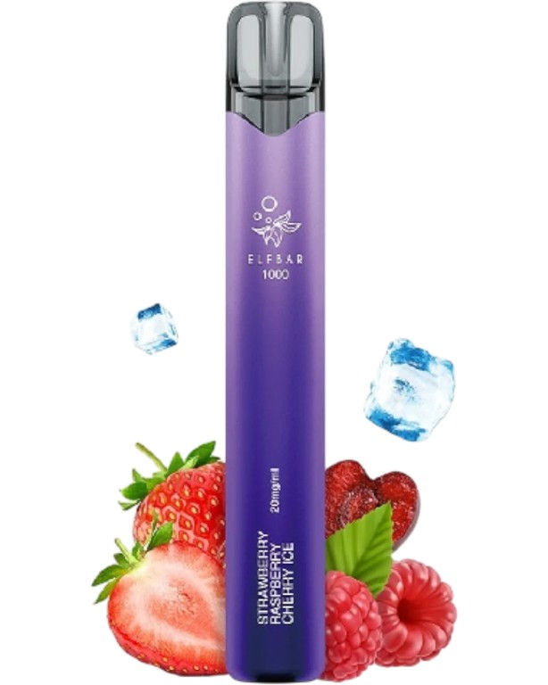 Elf Bar 1000 Disposable Pod Strawberry Raspberry Cherry Ice 20mg 2ml