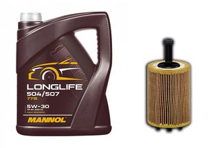 Service Pack #19 – Skoda Octavia 1.9 TDI / 2.0 TDI – Mannol Longlife 5W-30 7715 (5 L) + MANN-FILTER HU 719/7 x