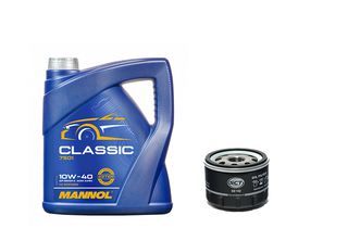 Service Pack #18 – Renault Clio II / Kangoo / Laguna II / Mégane I & II (βενζίνη) – Mannol Classic 10W-40 7501 (4 L) + Φίλτρο Λαδιού SCT SM142