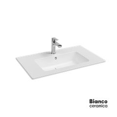 Νιπτήρας Πορσελάνης Flat 81,5x46,5 (1 οπή) Bianco Ceramica White 36080-300