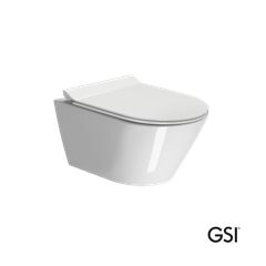 Λεκάνη Κρεμαστή Kube-X/50 Swirlflush με κάλυμμα Super Slim Soft Close MS86SC, GSI White 941600SC-300