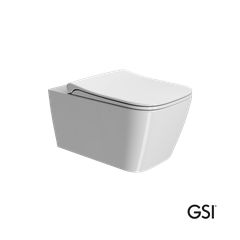 Λεκάνη Κρεμαστή Nubes/55 Swirlflush με κάλυμμα Slim Soft Close MS96C, GSI White 961500C-300
