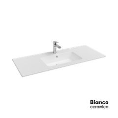 Νιπτήρας Πορσελάνης Flat 121,5x46,5 (1 οπή) Bianco Ceramica White 36121-300
