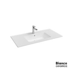 Νιπτήρας Πορσελάνης Flat 101,5x46,5 (1 οπή) Bianco Ceramica White 36100-300