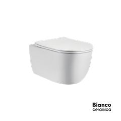Λεκάνη Κρεμαστή ΜΑΥΑ/48,5 Rimless με κάλυμμα Slim Soft Close 9600SC, Bianco Ceramica White MY11000SC-300