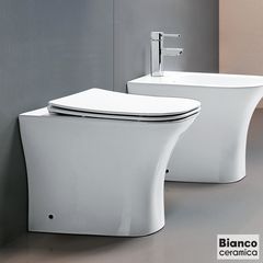Λεκάνη Υψηλής Πίεσης DELIA/52 Rimless με Κάλυμμα Soft Close 9500SC, Bianco Ceramica White DL13000SC-300