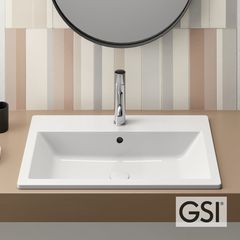 Νιπτήρας Πορσελάνης Kube-X 58x40 (1 οπή) GSI White 9433-300