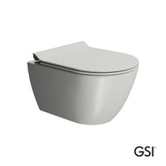 Λεκάνη Κρεμαστή Pura/50 Swirlflush με κάλυμμα MS86SC Super Slim Soft Close, GSI Cenere 881600SC-450