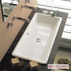 Νιπτήρας Πορσελάνης Gaia80 87,5x39,5 Scarabeo White 8033-300
