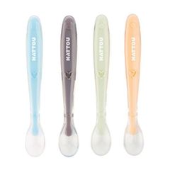 Nattou - Spoon 4-pack Soft Silicone Multi / Baby and Children