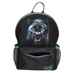 Dino World - Adventure World Backpack - Panther - Dark Grey with Vibrant Green Details / Toys
