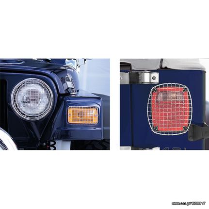 Κιτ προστασίας φαναριών χρωμίου σετ 6 τεμ Wrangler 97-06