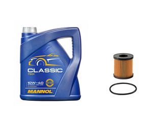 Service Pack #22– Citroën C2/C3 & Peugeot 207 (βενζίνη) – Mannol Classic 10W-40 7501 (4 L) + Φίλτρο Λαδιού SCT SH4035P (OE 1109.Y9 / 1109.X3)