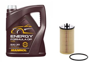Service Pack #21 – Opel Corsa 1.2/1.4, Astra/Meriva/Zafira/Mokka (βενζίνη) – MANNOL OP 5W-30 (4 L) + MANN-FILTER HU612/2 x