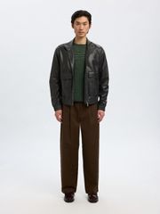 Selected Josef Leather Bomber Jacket 16098284-thumb-2
