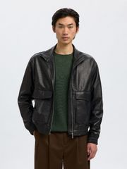 Selected Josef Leather Bomber Jacket 16098284