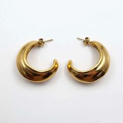 Half moon gold earrings