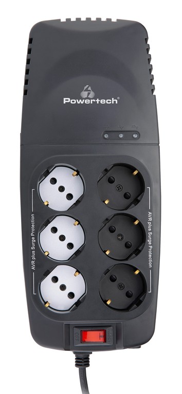 POWERTECH σταθεροποιητής ρεύματος PT-1496, 2000VA/1000W, 6x schuko