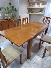 ΠΩΛΗΣΗ ΤΡΑΠΕΖΑΡΙΑΣ ΜΕ 6 ΚΑΡΕΚΛΕΣ & ΜΠΟΥΦΕ ΑΠΟ ΞΥΛΟ ΚΑΡΥΔΙΑΣ