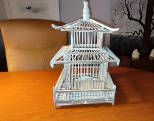 Κλουβί διακοσμητικό Ξύλινο σε σχήμα Παγόδα 47*28cm