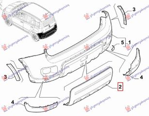 Πλαστικό Προφυλακτήρα Πίσω Κάτω (4x4/trekking) (51881126)   για FIAT PANDA NEW 12-
