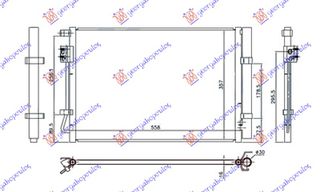 Ψυγείο A/C 1.2 - 1.4i Βενζίνη (490x370x16) (97606C8050) για HYUNDAI i20 (H/B) 14-18