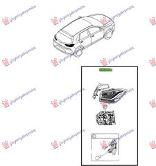Φανάρι Πίσω Εξω (92402-G4400) Δεξί για HYUNDAI i30 FASTBACK 17-20