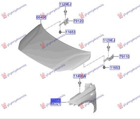 Φτερό Εμπρός (66311Q0450) Αριστερό  για HYUNDAI BAYON 21-