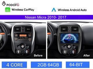 Nissan Micra 2010-2017 Android Car Radio 9" 2+64GB Ασύρματο CarPlay & Aσύρματο Android Auto GPS WiFi EQ