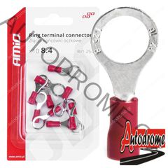 Amio - ΦΙΣΑΚΙΑ ΔΑΧΤΥΛΙΔΙ ΚΟΚΚΙΝΑ RV1.25-8 / 8.4mm - 10 ΤΕΜ. (03079/AM)
