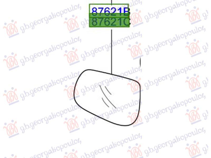Κρύσταλλο Καθρέφτη (87611-G6010) Αριστερό για KIA PICANTO 24-