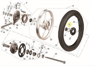 O-ring Ταμπούρου Πίσω Gemini Ark.125 ZF3-820602-0