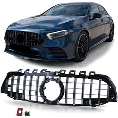 Σπορ μάσκα μαύρη γυαλιστερή χρωμιωμένη για Mercedes A Class W177 V177 18-24