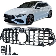 Σπορ μάσκα μαύρη χρωμιωμένη για Mercedes A Class W177 V177 από το 2022
