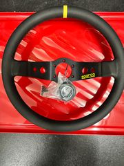 Τιμόνι Sparco γνήσιο R215 90 mm, μαύρο  δέρμα