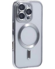 MagSafe TPU Color Chrome Case protect lens for iPhone 16 Pro Silver