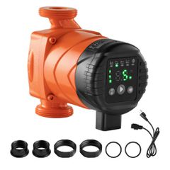 Κυκλοφορητής υψηλής απόδοσης VEVOR LPS25-4BP/130, 42 LPM, μέγιστης ανύψωσης 4 m, αντλία κυκλοφορίας ζεστού νερού με ανακυκλοφορία από χυτοσίδηρο, με βιδωτή σύνδεση, βαλβίδα αντεπιστροφής, αθόρυβη λειτ