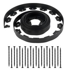 Περιθώρια τοπίου VEVOR, Πλαστικά περιθώρια κήπου 600 x 5 cm με 120 καρφιά, Χωρίς σκάψιμο, Εύκαμπτα ρολά περιθωρίων γκαζόν, Ανθεκτικά στην υπεριώδη ακτινοβολία μίνι περιθώρια φράχτη, Περιθώρια μονοπατι